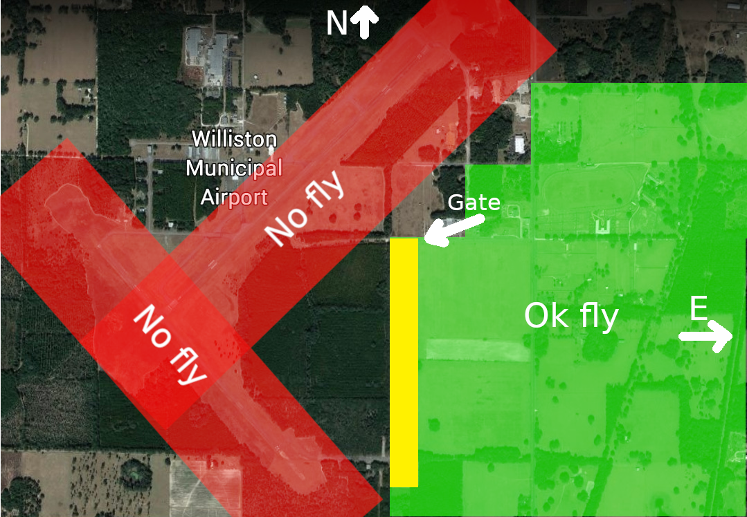 Safe fly zones Mark's Powered Paragliding Florida